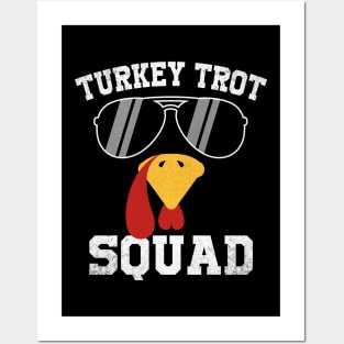 Turkey Trot Squad Thanksgiving Running Fall Turkey Posters and Art